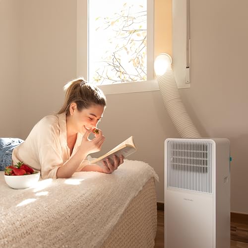Cecotec ForceClima 7550 Style Connected Mobile Klimagerät, 7000 BTU, Abdeckungsbereich 20m², Fernbedienung, LED Bildschirm, 4 Modi, 2 Geschwindigkeiten, Luftentfeuchter, Timer