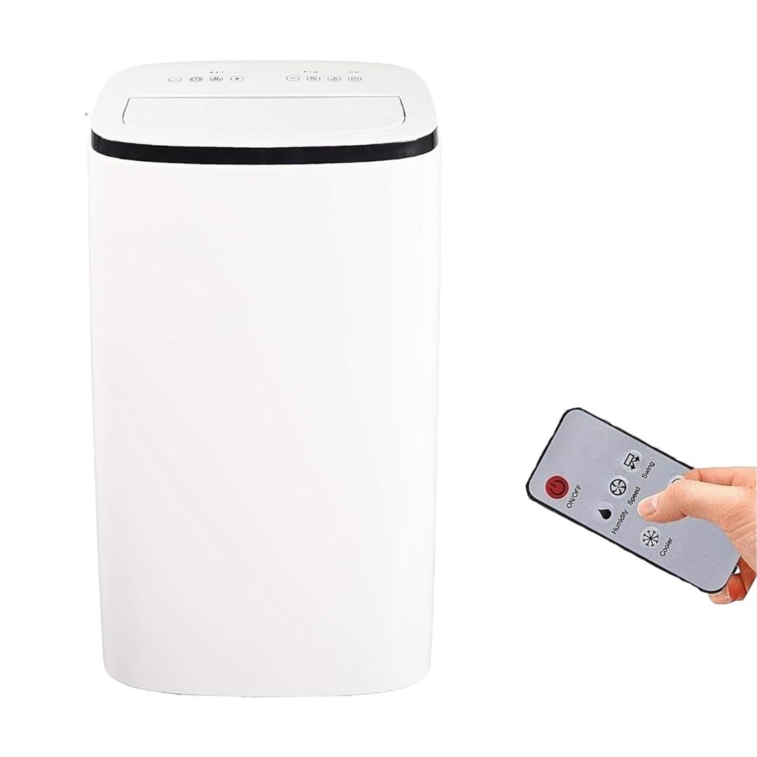 Jung AIR TV07 Mobile Klimaanlage, 4.1KW / 14000 BTU, Fernbedienung, 60dB, 24h-Timer, Entfeuchtungsfunktion, Klimagerät mit Abluftschlauch, Energieklasse A, 140m³ Raum Kühlung, Weiß