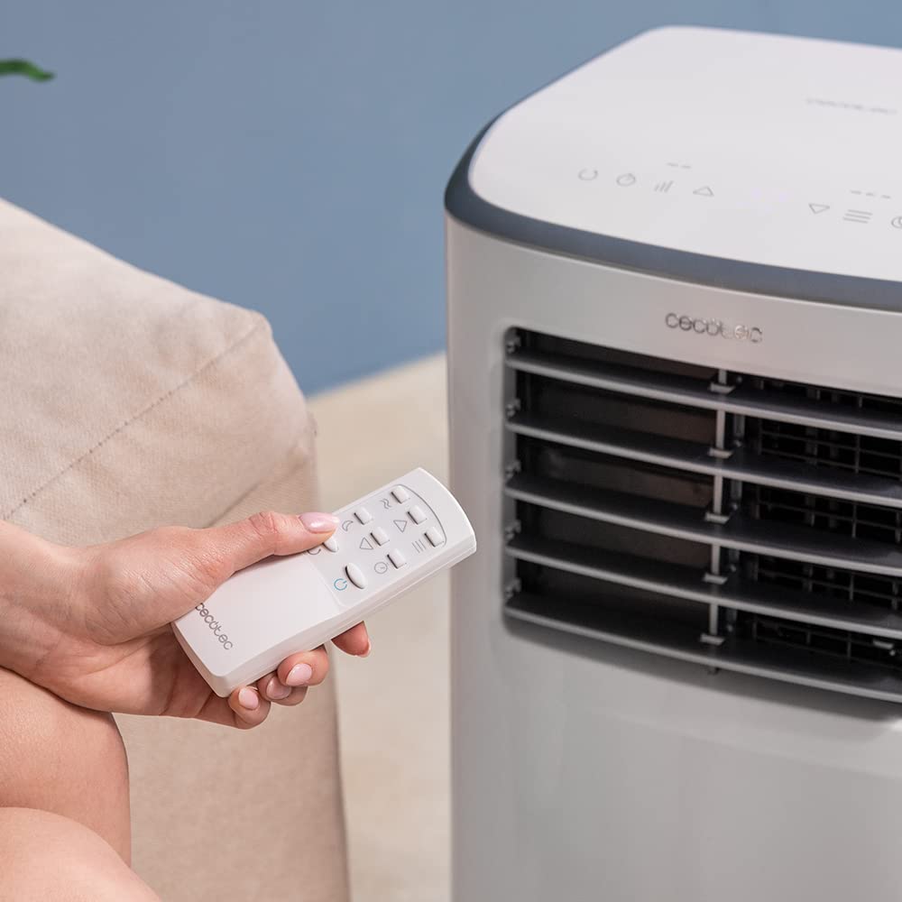 Cecotec Tragbare Klimaanlage ForceClima 7400 Soundless Touch, 7000 BTU, Fernbedienung, Taktile Steuerung, LED Bildschirm, 4 Modi, 2 Geschwindigkeiten, Abdeckung bis 15m²