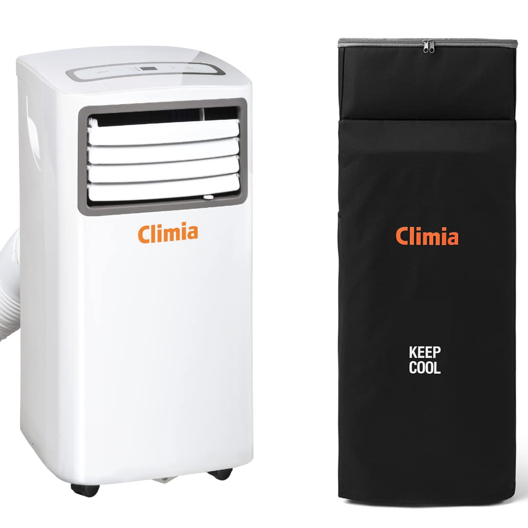 Climia CMK 2600 Mobiles Klimagerät mit Ökologischen Kühlmittel, 3-in-1 Klimaanlage, Aircondition, Ventilator und Luftentfeuchter, Inkl. Schutzhülle