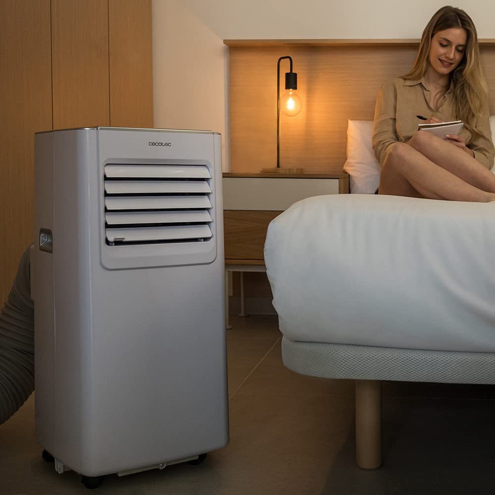 Cecotec Tragbare Klimaanlage ForceClima 7100 Soundlos, 7000 BTU, Soundless Technology, LED Bildschirm, 4 Modi, 2 Geschwindigkeiten, Abdeckung bis zu 15m², Fernbedienung