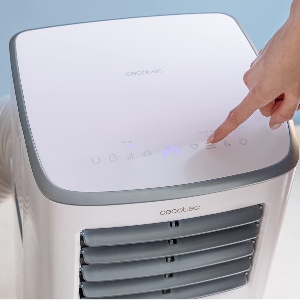 Cecotec Tragbare Klimaanlage ForceClima 7400 Soundless Touch, 7000 BTU, Fernbedienung, Taktile Steuerung, LED Bildschirm, 4 Modi, 2 Geschwindigkeiten, Abdeckung bis 15m²