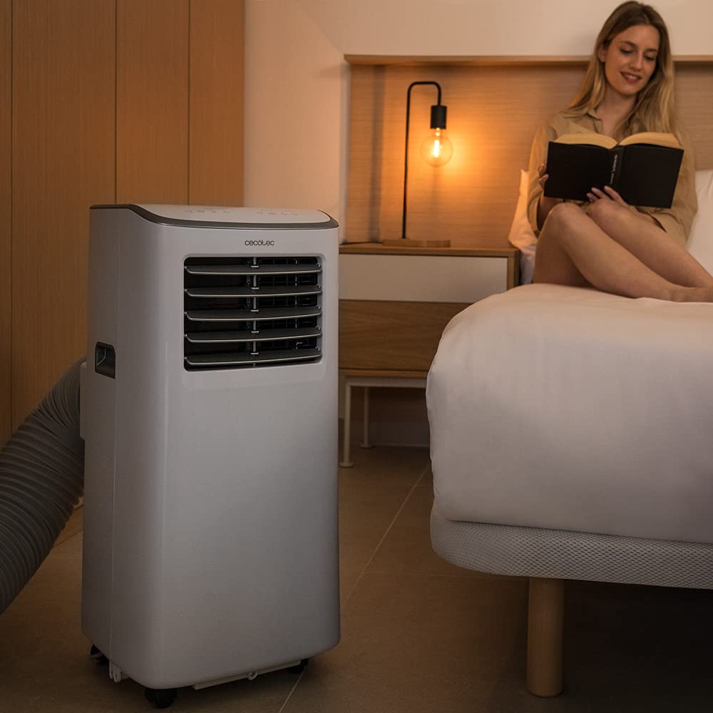 Cecotec Tragbare Klimaanlage ForceClima 7400 Soundless Touch, 7000 BTU, Fernbedienung, Taktile Steuerung, LED Bildschirm, 4 Modi, 2 Geschwindigkeiten, Abdeckung bis 15m²