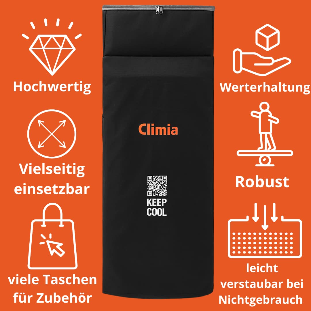 Climia CMK 2600 Mobiles Klimagerät mit Ökologischen Kühlmittel, 3-in-1 Klimaanlage, Aircondition, Ventilator und Luftentfeuchter, Inkl. Schutzhülle