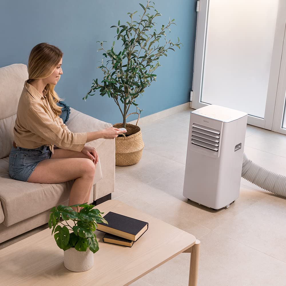 Cecotec Tragbare Klimaanlage ForceClima 7100 Soundlos, 7000 BTU, Soundless Technology, LED Bildschirm, 4 Modi, 2 Geschwindigkeiten, Abdeckung bis zu 15m², Fernbedienung