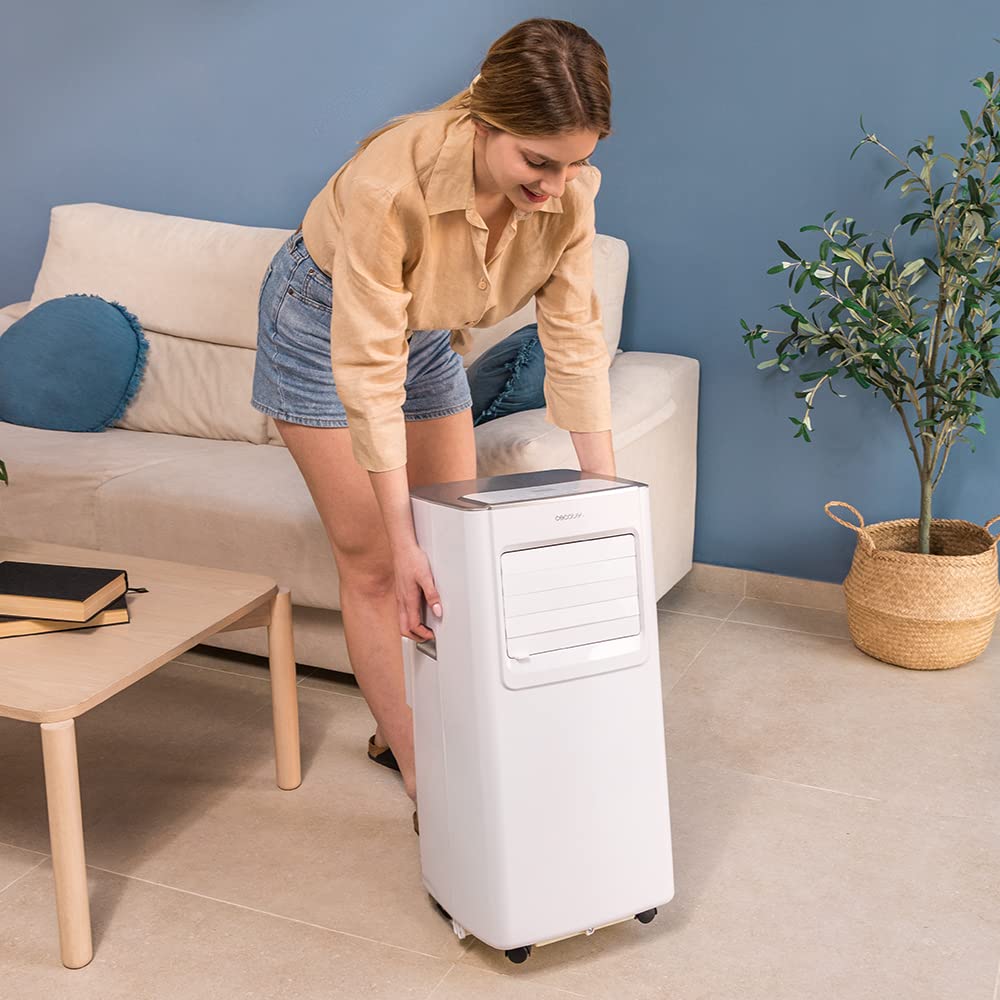 Cecotec Tragbare Klimaanlage ForceClima 7100 Soundlos, 7000 BTU, Soundless Technology, LED Bildschirm, 4 Modi, 2 Geschwindigkeiten, Abdeckung bis zu 15m², Fernbedienung