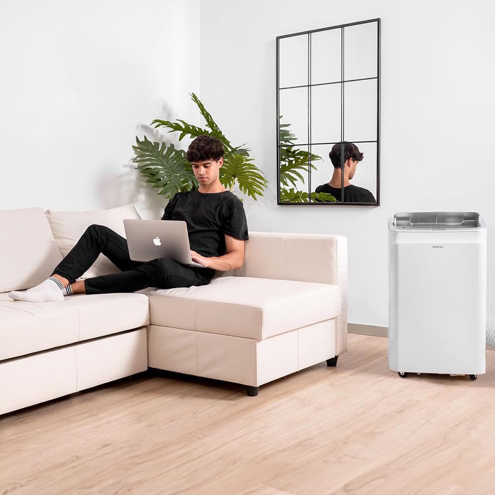 Cecotec Tragbare Klimaanlage ForceClima 12800, 12000 BTU, Fernbedienung, WLAN, Wärmepumpe, LED Bildschirm, 5 Modi, Abdeckung 28m², Soundlos