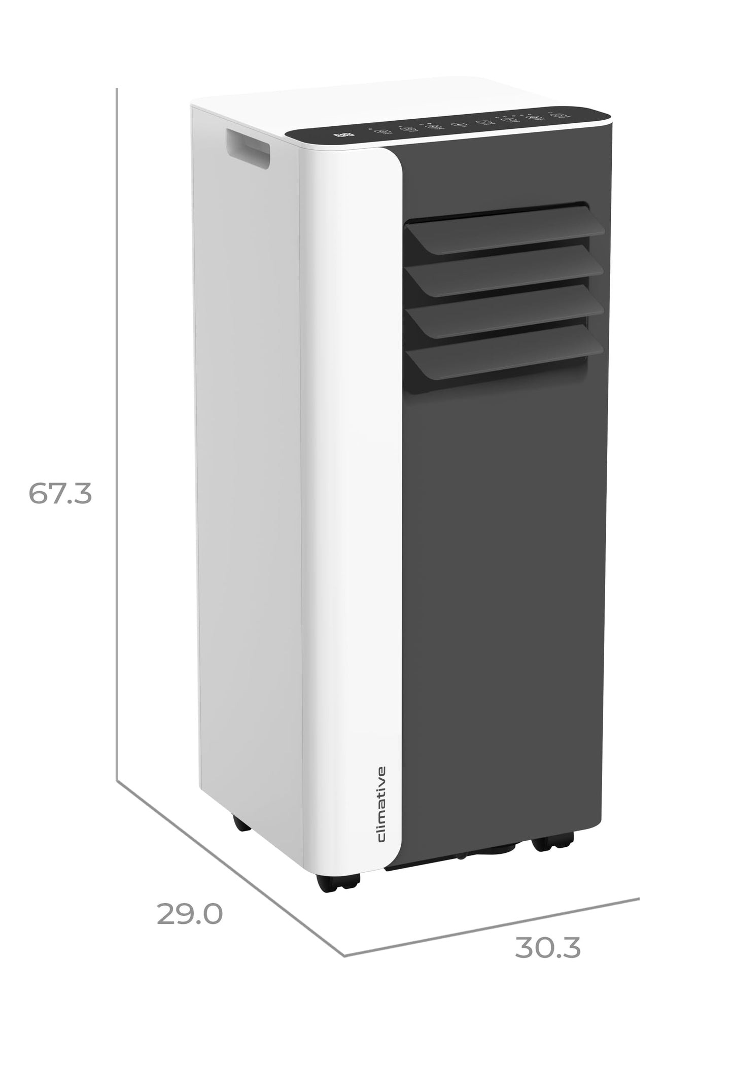 Climative Mobile Klimaanlage 9000 BTU, WiFi Tuya Smart, 2.6 kW, 3-in-1 Portable Air Conditioner, Mit Abluftschlauch, Für Räume bis 26m², Fensterabdichtung
