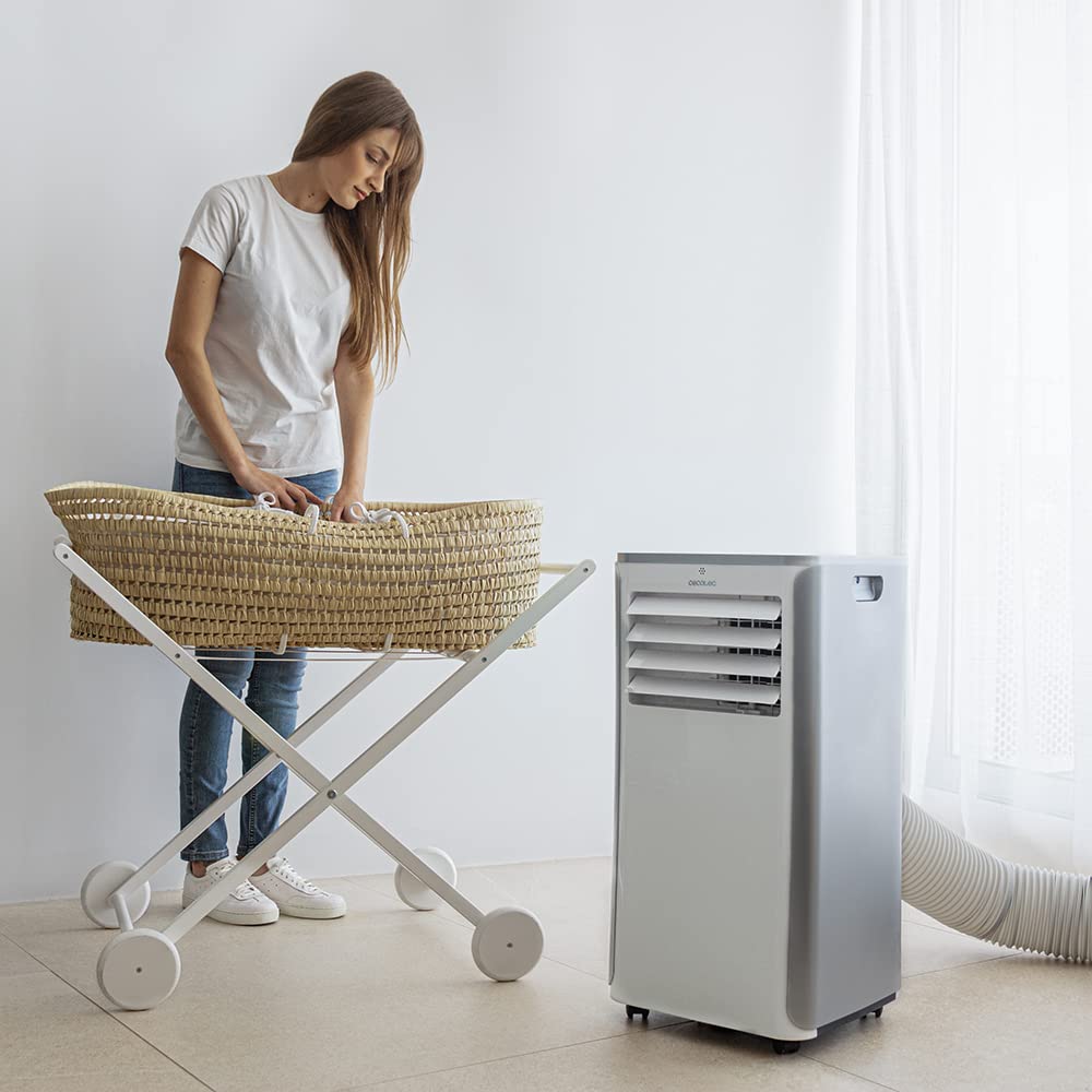 Cecotec Tragbare Klimaanlage ForceClima 9100 Soundless, 9000 BTU, Soundless-Technologie, LED-Display, 4 Modi, 2 Geschwindigkeiten, Abdeckung bis 25m², Fernbedienung