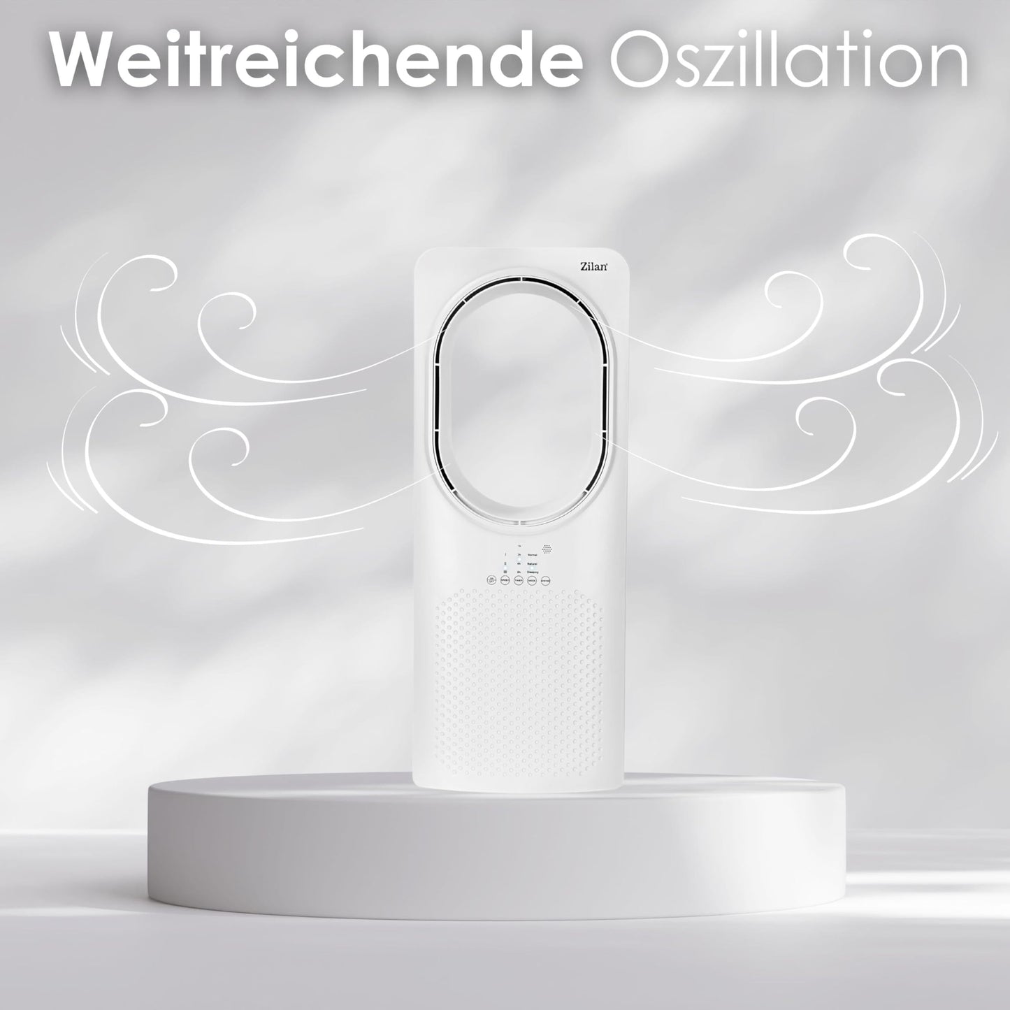 Zilan Turmventilator mit Fernbedienung, Aircooler, Standventilator Energiesparend und Leise, Oszillierend, Bodenventilator, Säulenventilator mit Kühlung, Mobile Klimaanlage