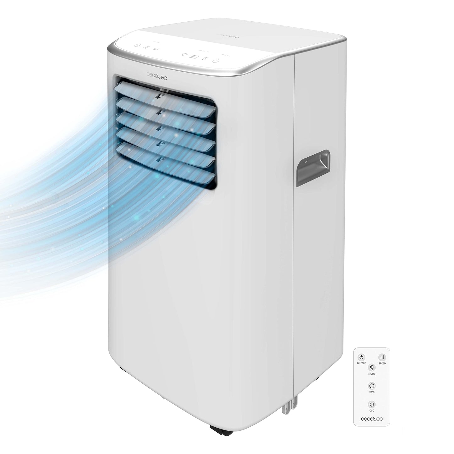 Cecotec Tragbare Klimaanlage ForceClima 7400 Soundless Touch, 7000 BTU, Fernbedienung, Taktile Steuerung, LED Bildschirm, 4 Modi, 2 Geschwindigkeiten, Abdeckung bis 15m²