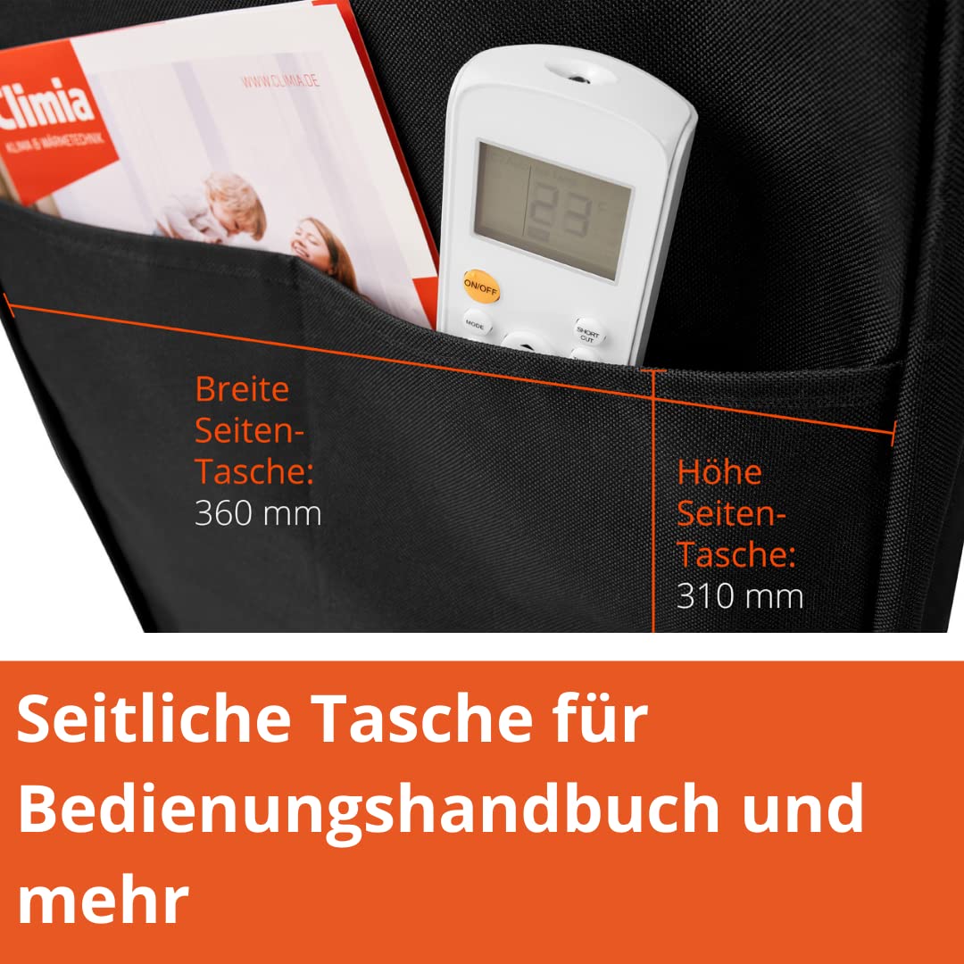 Climia CMK 2600 Mobiles Klimagerät mit Ökologischen Kühlmittel, 3-in-1 Klimaanlage, Aircondition, Ventilator und Luftentfeuchter, Inkl. Schutzhülle