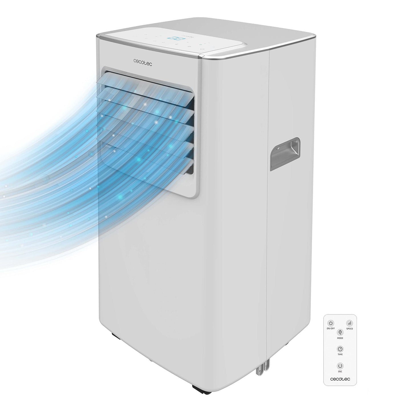 Cecotec Tragbare Klimaanlage ForceClima 7100 Soundlos, 7000 BTU, Soundless Technology, LED Bildschirm, 4 Modi, 2 Geschwindigkeiten, Abdeckung bis zu 15m², Fernbedienung