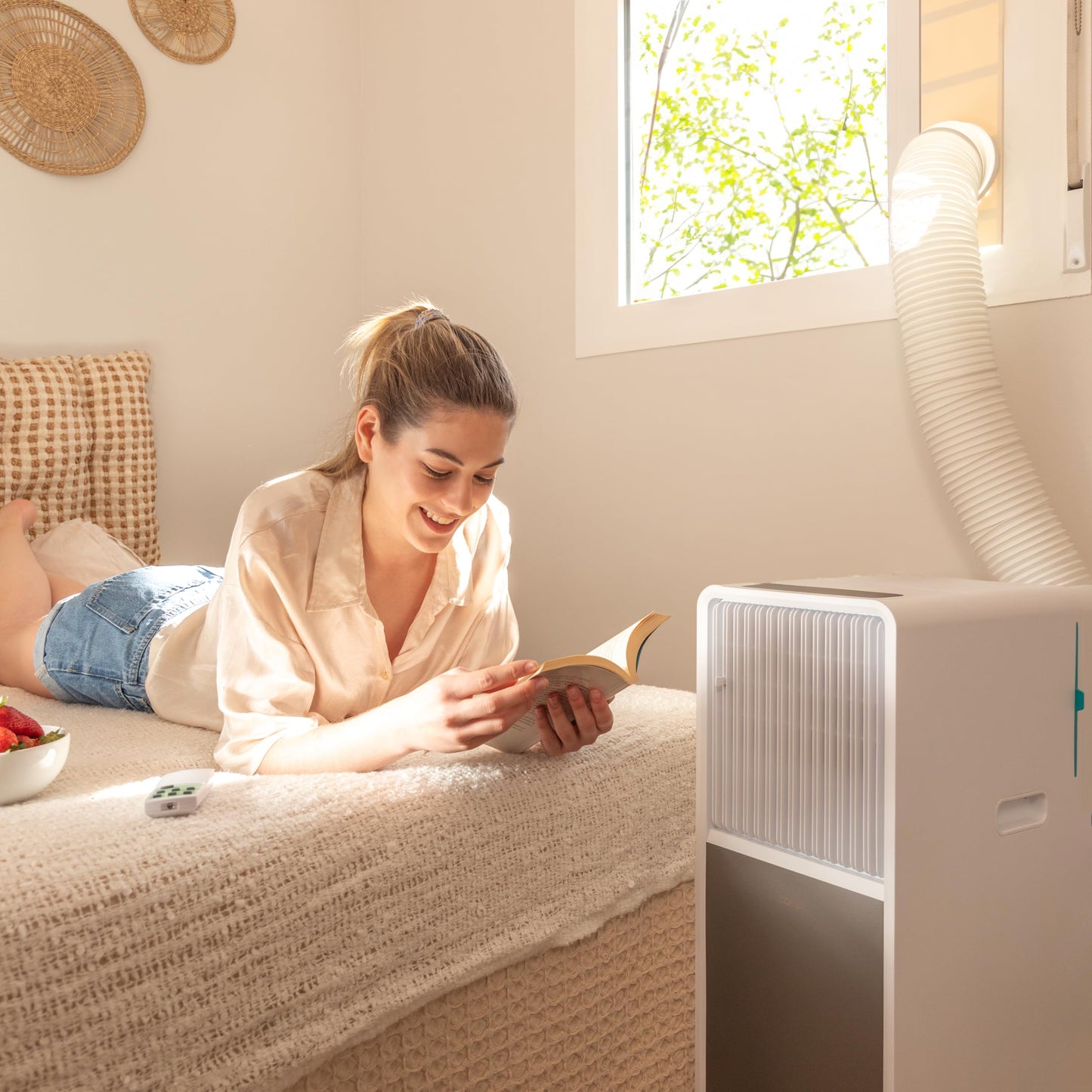 Cecotec ForceClima 9450 Style Mobile Klimagerät, 9000 BTU, Heizfunktion, Abdeckungsbereich 25m², Fernbedienung, LED Touchscreen, 5 Modi, 2 Geschwindigkeiten, Wärmepumpe, Timer