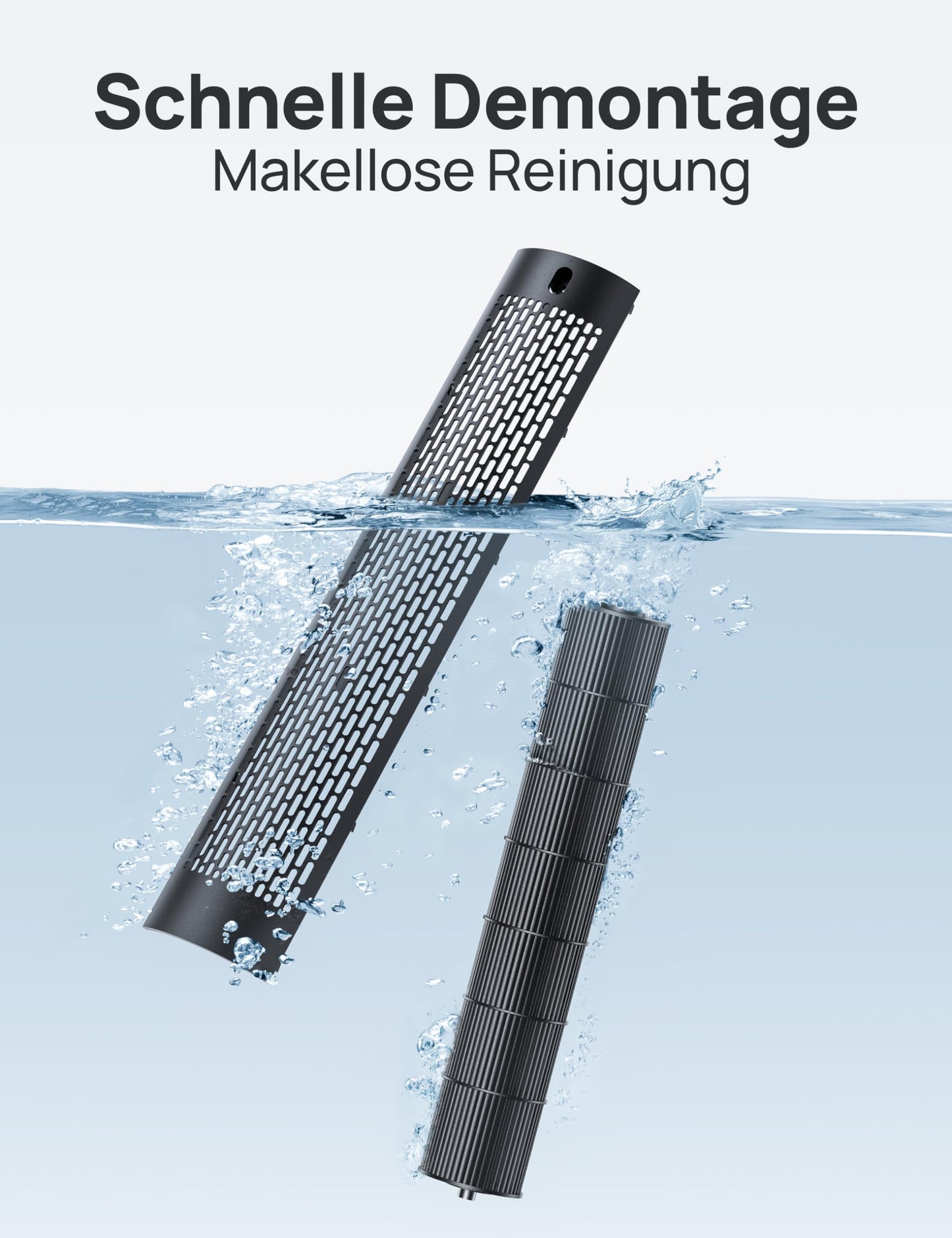 Dreo Cruiser Pro T2S Smart Turmventilator mit Kühlung, 106cm, WiFi Alexa, 90° Oszillierender Ventilator, Fernbedienung, 9 Geschwindigkeiten, 4 Modi, 12 Std Timer, Sprachsteuerung, Schwarz
