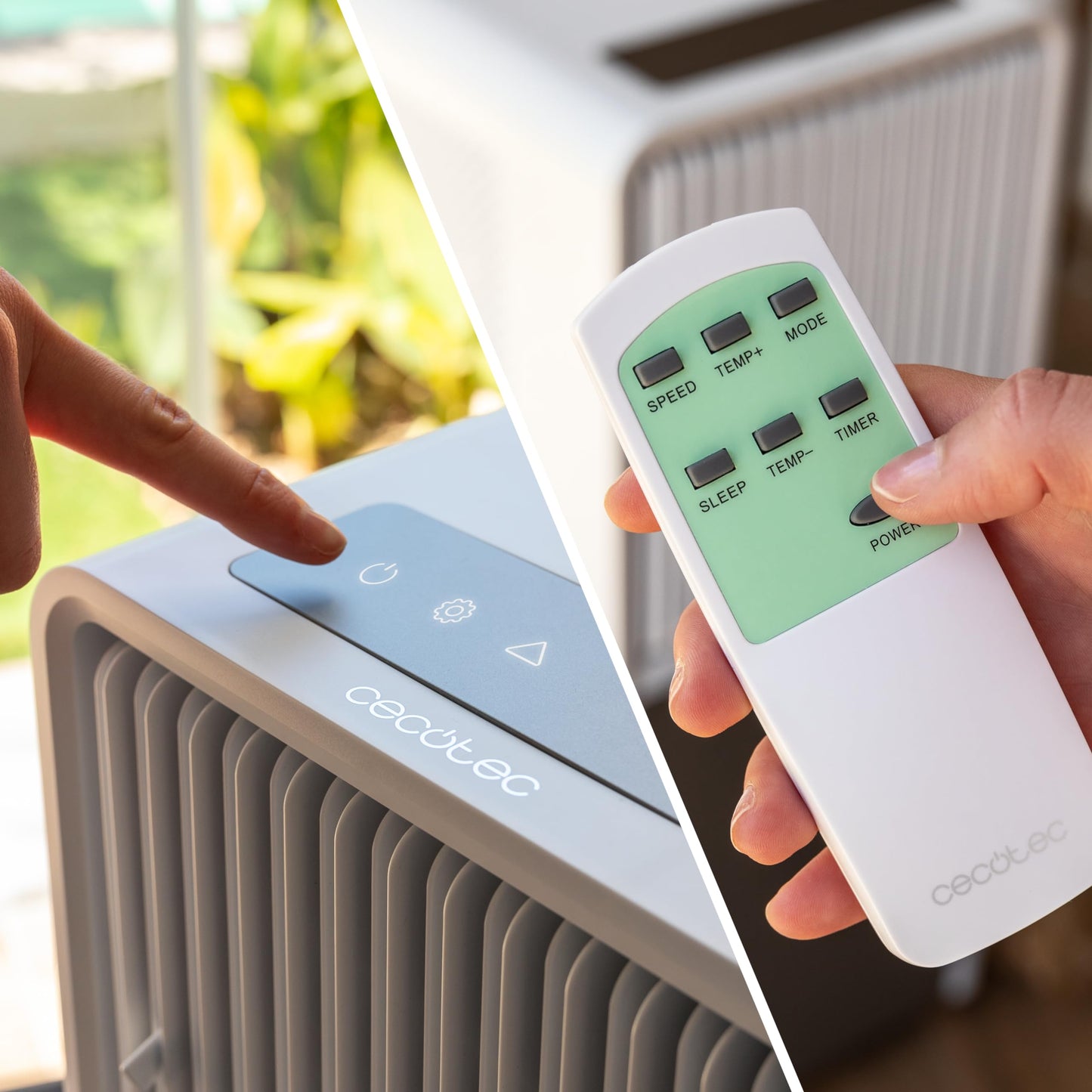 Cecotec ForceClima 9450 Style Mobile Klimagerät, 9000 BTU, Heizfunktion, Abdeckungsbereich 25m², Fernbedienung, LED Touchscreen, 5 Modi, 2 Geschwindigkeiten, Wärmepumpe, Timer