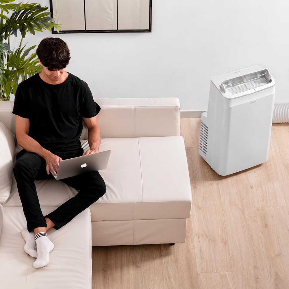 Cecotec Tragbare Klimaanlage ForceClima 12800, 12000 BTU, Fernbedienung, WLAN, Wärmepumpe, LED Bildschirm, 5 Modi, Abdeckung 28m², Soundlos