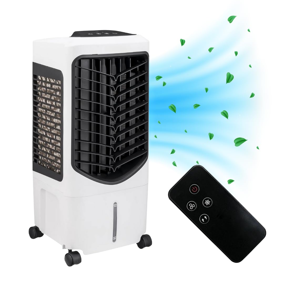 JUNG LIFETIME DAY Mobile Klimaanlage ohne Abluftschlauch, Fernbedienung, Timer, 3-in-1 Luftkühler, Luftreiniger, Luftbefeuchter, Mobiler Ventilator mit Wasserkühlung, Leise