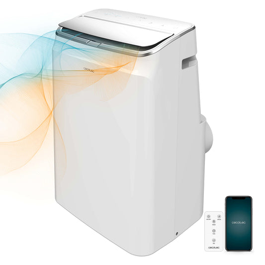 Cecotec Tragbare Klimaanlage ForceClima 12800, 12000 BTU, Fernbedienung, WLAN, Wärmepumpe, LED Bildschirm, 5 Modi, Abdeckung 28m², Soundlos